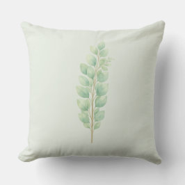 Minimalistisk akvarellgrönska blad Botanisk Kudde