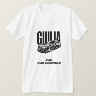Minimalistisk Alfa Romeo Giulia Quadrifoglio Itali T Shirt