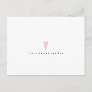 Minimalistisk Alla Hjärtans Dag Enkel Rosa Hjärt Vykort