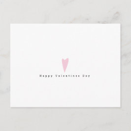 Minimalistisk Alla Hjärtans Dag Enkel Rosa Hjärt Vykort