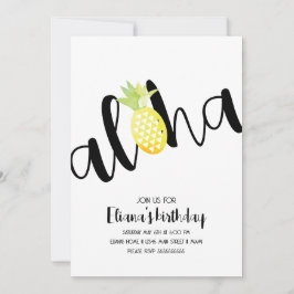 Minimalistisk Aloha Hawaii Luau Foto Födelsedagsfe Inbjudningar