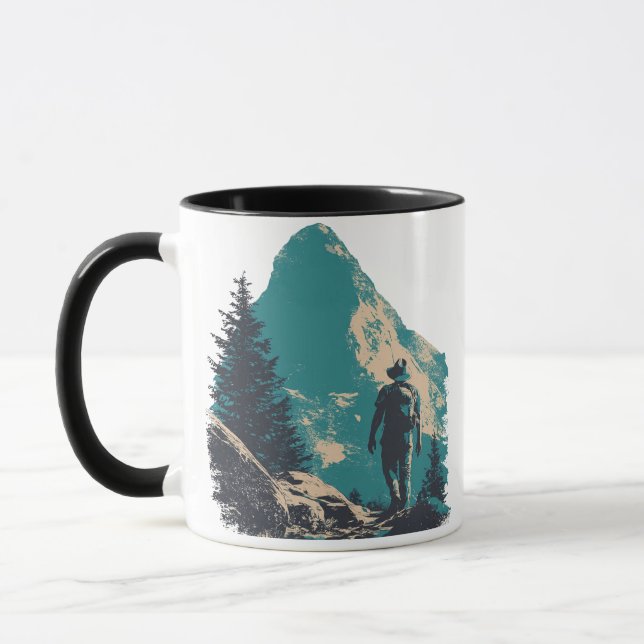 Minimalistisk Alpin Vandrar Grafik - Alpin Mugg (Vänster)