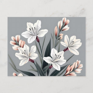 Minimalistisk Alstroemeria-Blommigt Vykort