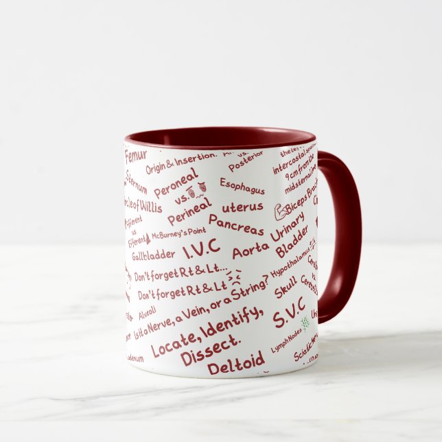 Minimalistisk Anatomi Mönster Medicinsk Profession Mugg (Framsida höger)