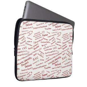 Minimalistisk Anatomisk Klotter Mönster Laptop Ska Fodral