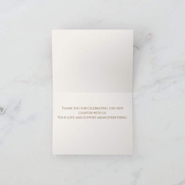 Minimalistisk andra bröllostack för tack kort (Inuti)