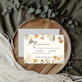 Minimalistisk äng Ivory vildblomma bröllopstema OSA Kort