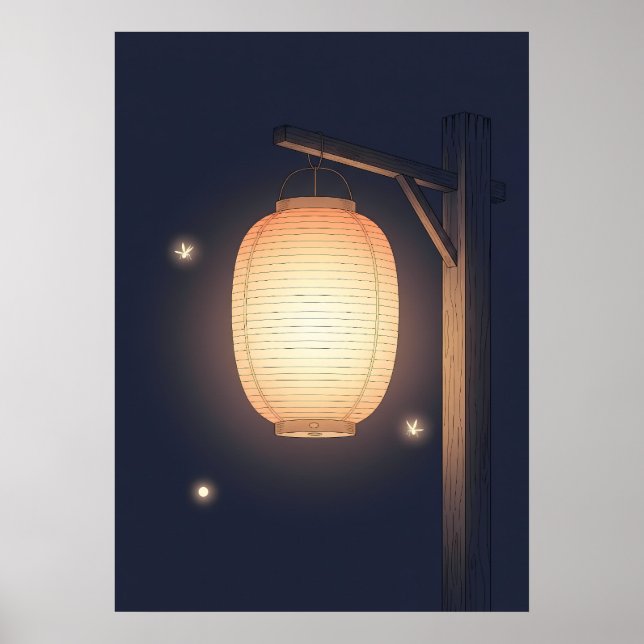 Minimalistisk Anime-lykta Väggkonst (Framsidan)