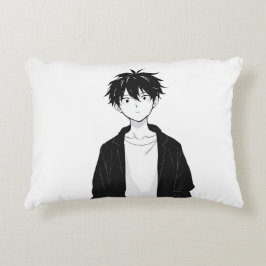 Minimalistisk Anime Pojk Accent Kudde