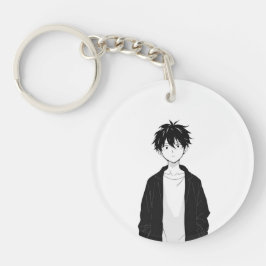 Minimalistisk Anime Pojke Akryl Nyckelring