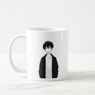 Minimalistisk Anime Pojke Mugg