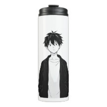 Minimalistisk Anime Pojke Termisk Tumbler