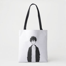 Minimalistisk Anime Pojke Totebag Tygkasse