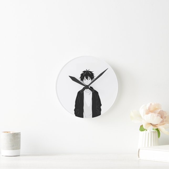 Minimalistisk Anime Pojke Väggur (Hem)