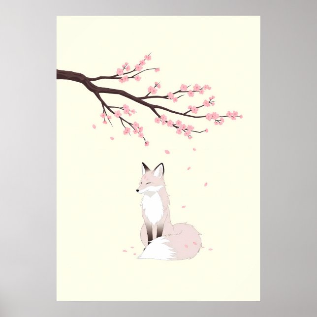 Minimalistisk Anime Rävgud Poster (Framsidan)