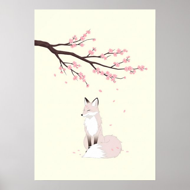 Minimalistisk Anime Rävhjälten Affisch (Framsidan)