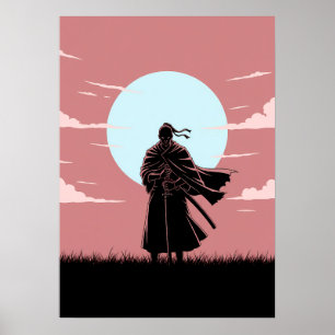 Minimalistisk Anime Ronin Poster