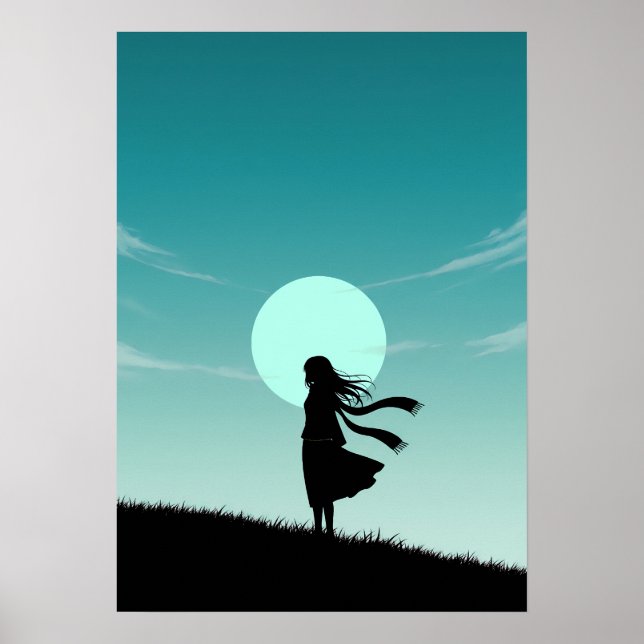 Minimalistisk Animeflicka Poster (Framsidan)