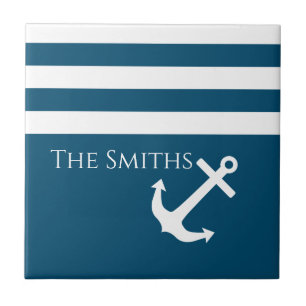 Minimalistisk ankare och Rand Nautical Kakelplatta