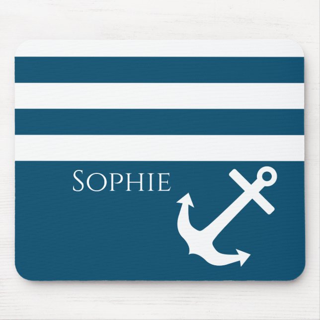 Minimalistisk ankare och Rand Nautical Musmatta (Framsidan)