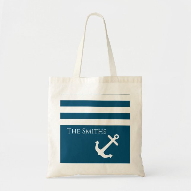 Minimalistisk ankare och Rand Nautical Tygkasse (Framsidan)