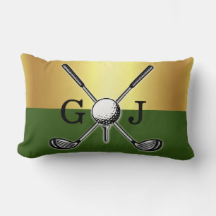 Minimalistisk anpassad elegant golfmonogram lumbarkudde