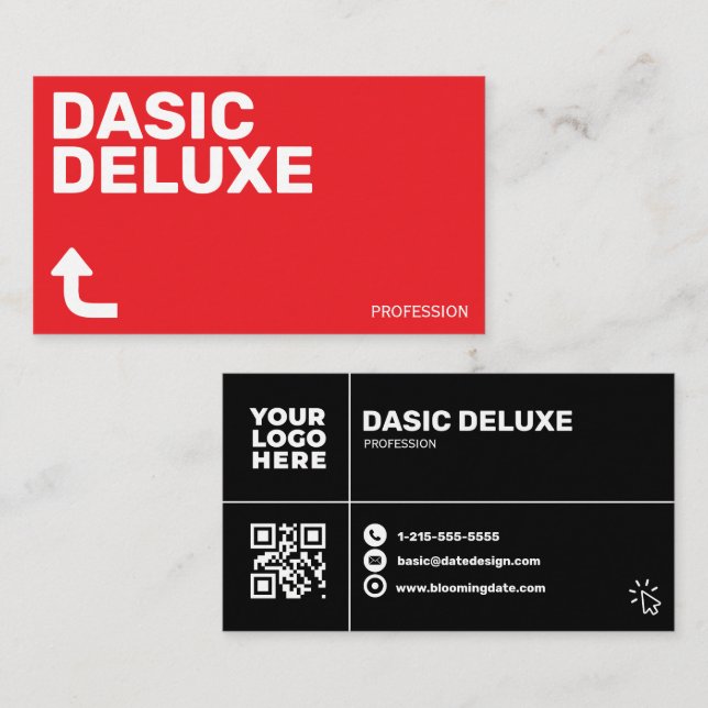 Minimalistisk anpassad logotyp & QR-koddesign Visitkort (Fram/baksida)