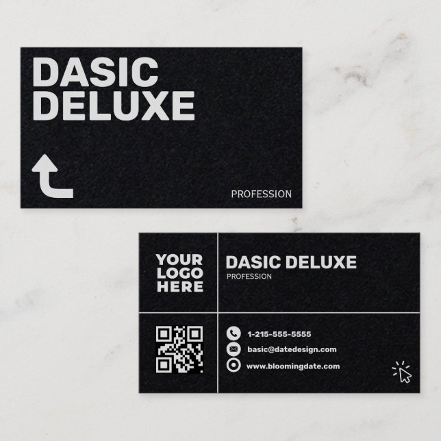 Minimalistisk anpassad logotyp & QR-koddesign Visitkort (Fram/baksida)