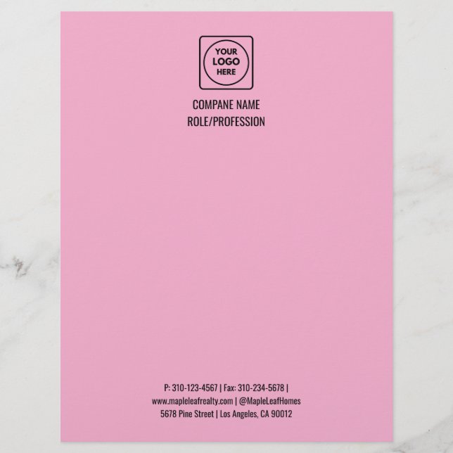 Minimalistisk anpassad logotyptext professionell  brevhuvud (Framsida)