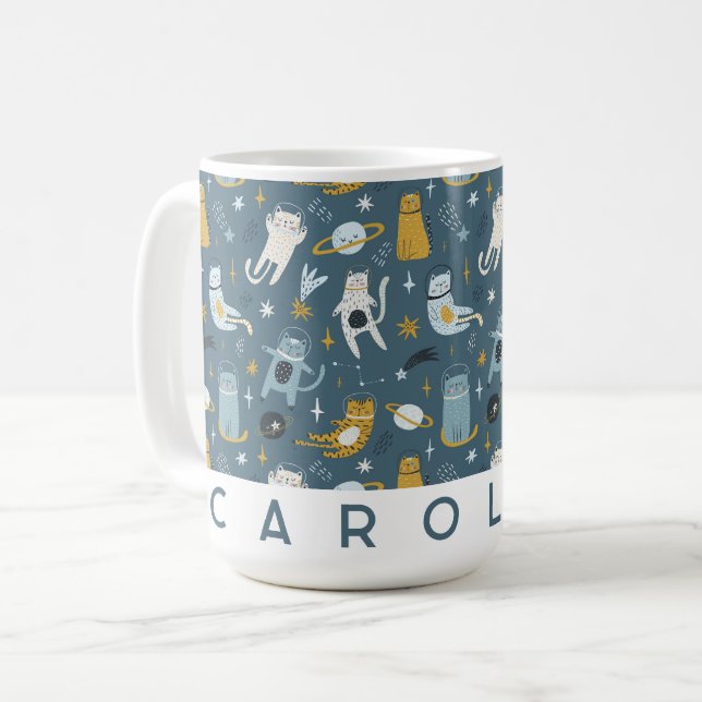 Minimalistisk anpassad namn Personlig kaffemugg (Framsida vänster)