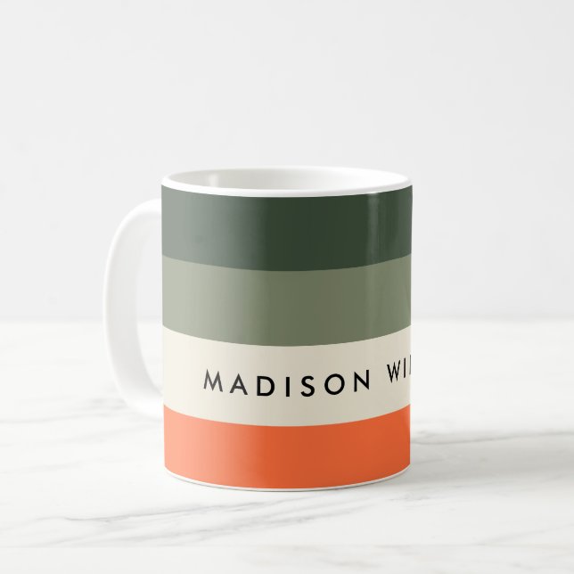 Minimalistisk anpassad namn personlig kaffemugg (Framsida vänster)