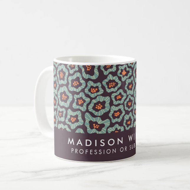 Minimalistisk anpassad namn personlig kaffemugg (Framsida vänster)