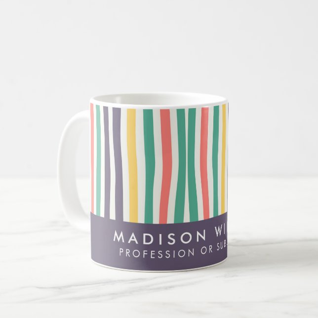 Minimalistisk anpassad namn personlig kaffemugg (Framsida vänster)