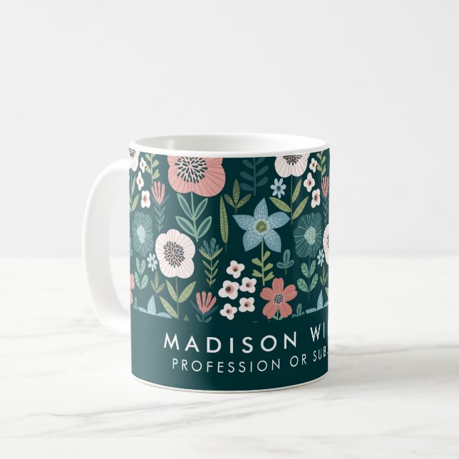 Minimalistisk anpassad namn personlig kaffemugg (Framsida vänster)