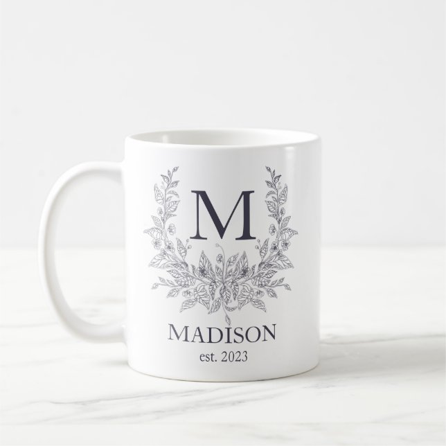 Minimalistisk anpassad namn Personlig kaffemugg (Vänster)
