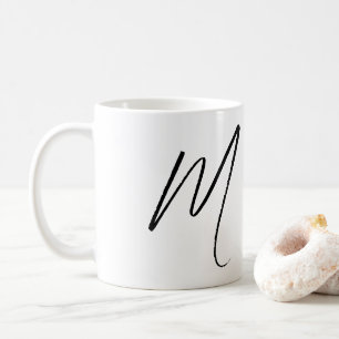 Minimalistisk anpassad skriptmonogram kaffemugg
