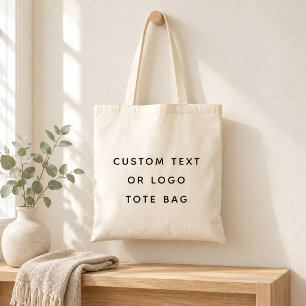 Minimalistisk anpassad text eller logotyp tygkasse