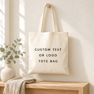 Minimalistisk anpassad text eller logotyp tygkasse