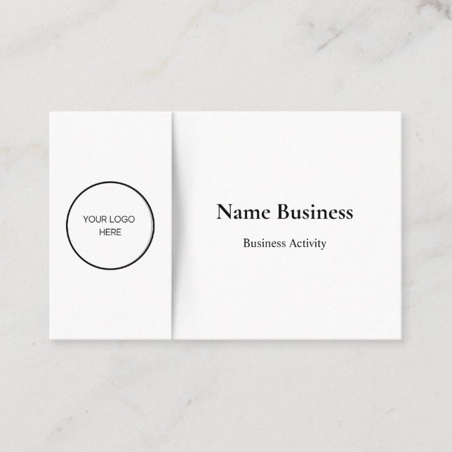 Minimalistisk anpassning: Svartvitt Visitkort (Framsida)