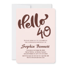 Minimalistisk Anpassningsbar 40:e födelsedagsinbju