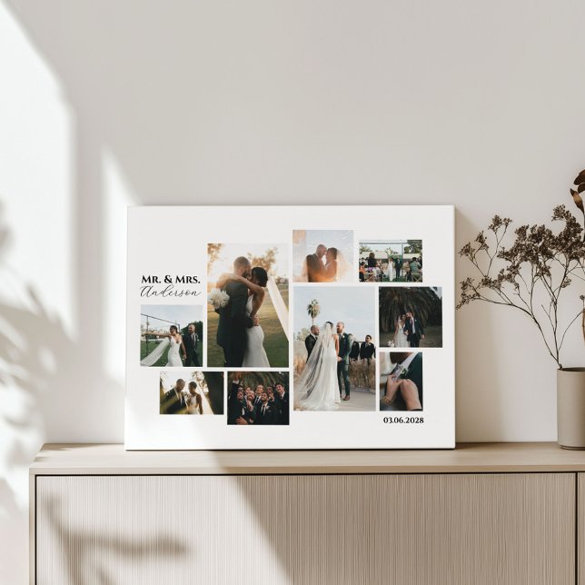 Minimalistisk Anpassningsbar 9-Photo Bröllop Colla Canvastryck (Skapare uppladdad)