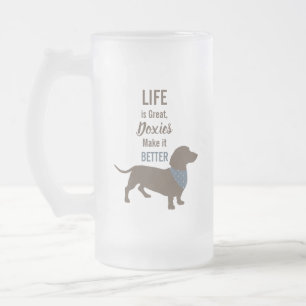 Minimalistisk anpassningsbar av Dachshund Silhouet Frostat Ölglas