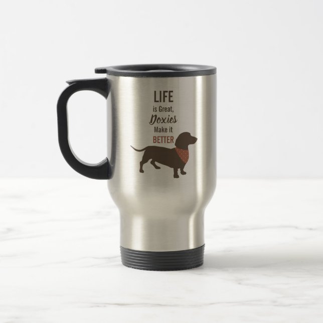 Minimalistisk anpassningsbar av Dachshund Silhouet Resemugg (Vänster)