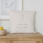 Minimalistisk Anpassningsbar av Ecru Blommigt Line Kudde<br><div class="desc">Minimalistisk Ecru Blommigt Line Art Elegant bröllop Anpassningsbar Dekorativ kudde</div>