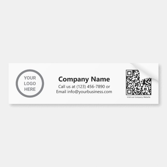Minimalistisk Anpassningsbar Business Logotyp QR-k Bildekal (Framsidan)