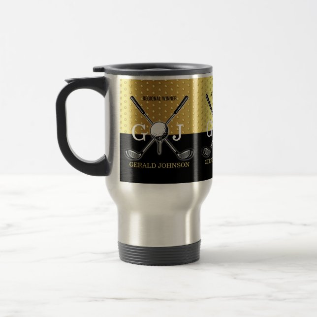 Minimalistisk anpassningsbar elegant golfmonogramd resemugg (Vänster)