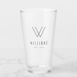 Minimalistisk Anpassningsbar Family Namn Brev Est. Glaskopp