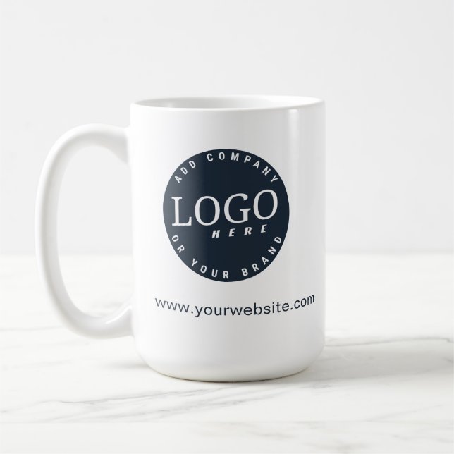 Minimalistisk Anpassningsbar för din Logotyp och w Kaffemugg (Vänster)