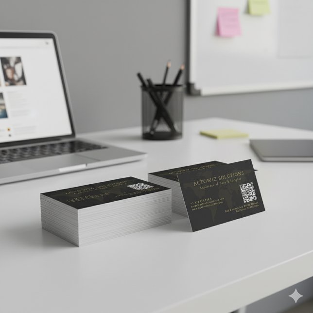 Minimalistisk Anpassningsbar för lyxsvart och Guld Visitkort (Luxury Black and Gold Minimalist Custom Business Card)