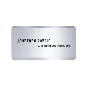 Minimalistisk Anpassningsbar för Modern Silver-Sny Adressetikett
